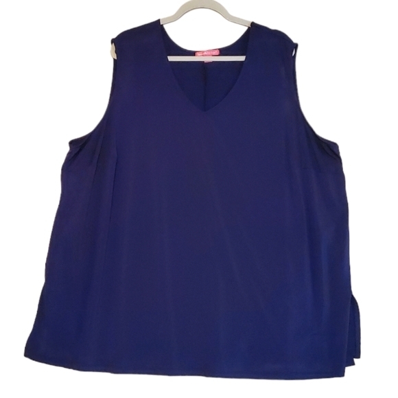 Woman Within Tops - Woman Within Navy Pullover Sleeveless Blouse Tunic 3X Plus Size Pre-owned